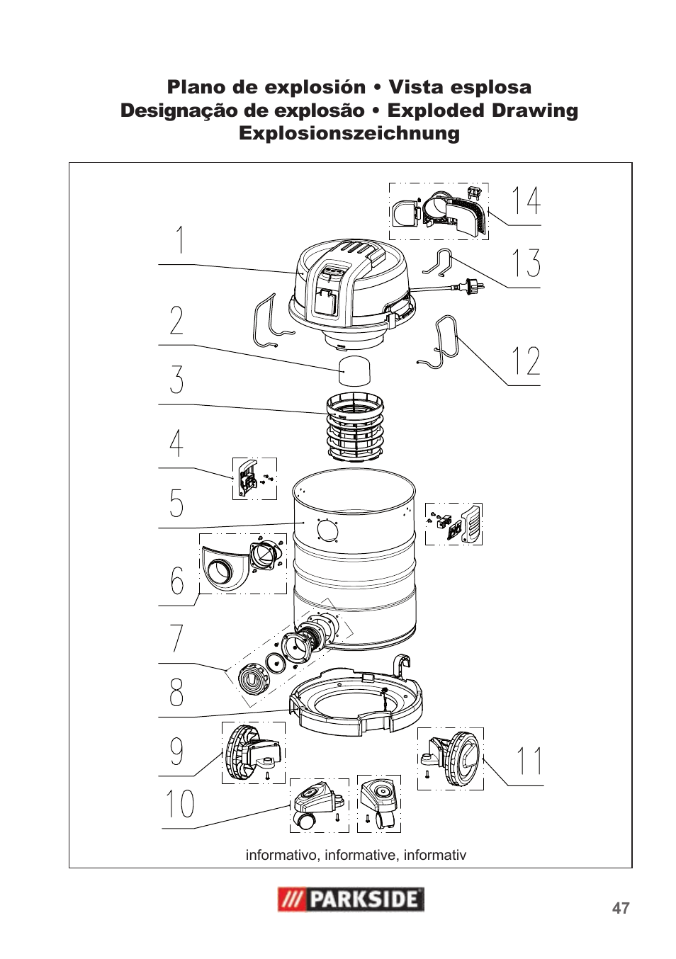 Parkside PNTS 1500 A1 User Manual | Page 47 / 50