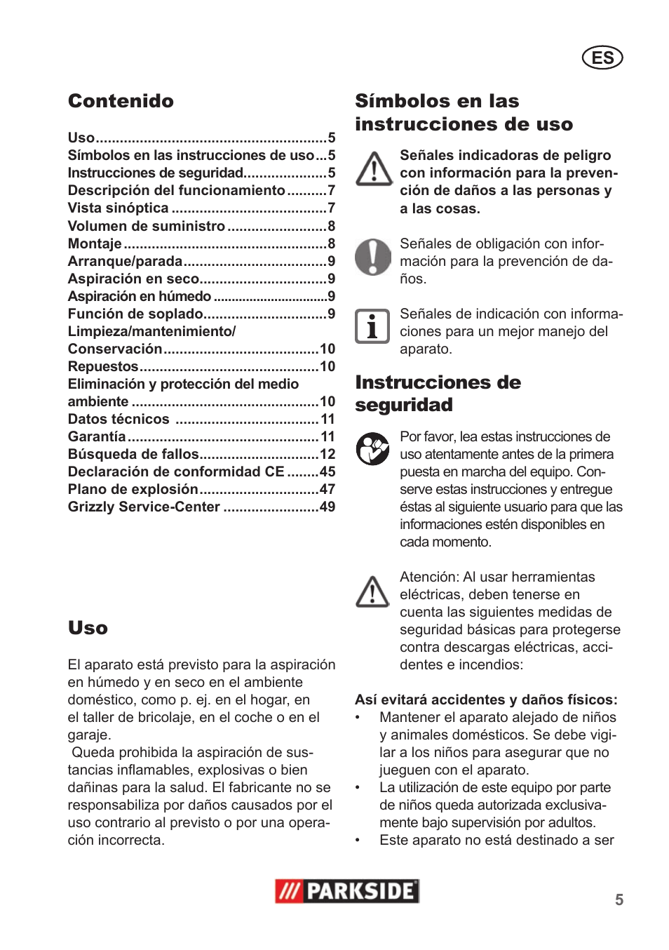 Parkside PNTS 1400 A1 User Manual | Page 5 / 50