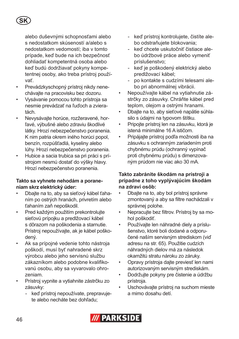 Parkside PNTS 1400 A1 User Manual | Page 46 / 66