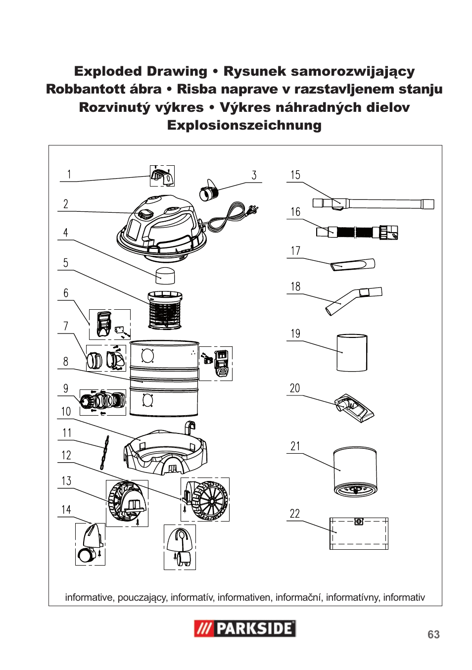 Parkside PNTS 1400 A1 User Manual | Page 63 / 66