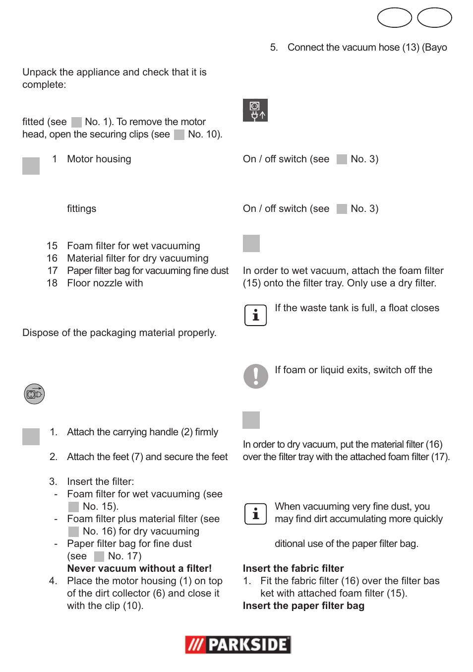 Parkside PNTS 1300 User Manual | Page 25 / 38