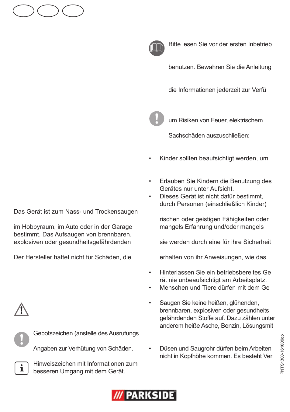 De at ch, Originalbetriebsanleitung inhalt, Verwendung | Bildzeichen in der anleitung, Sicherheitshinweise | Parkside PNTS 1300 User Manual | Page 28 / 38