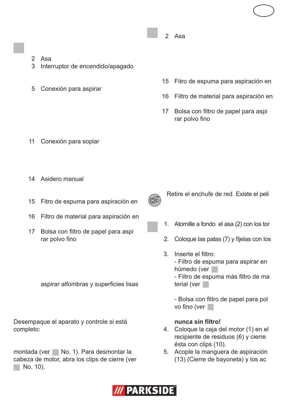 Vista sinóptica, Volumen de entrega, Montaje | Parkside PNTS 1300 User Manual | Page 7 / 38