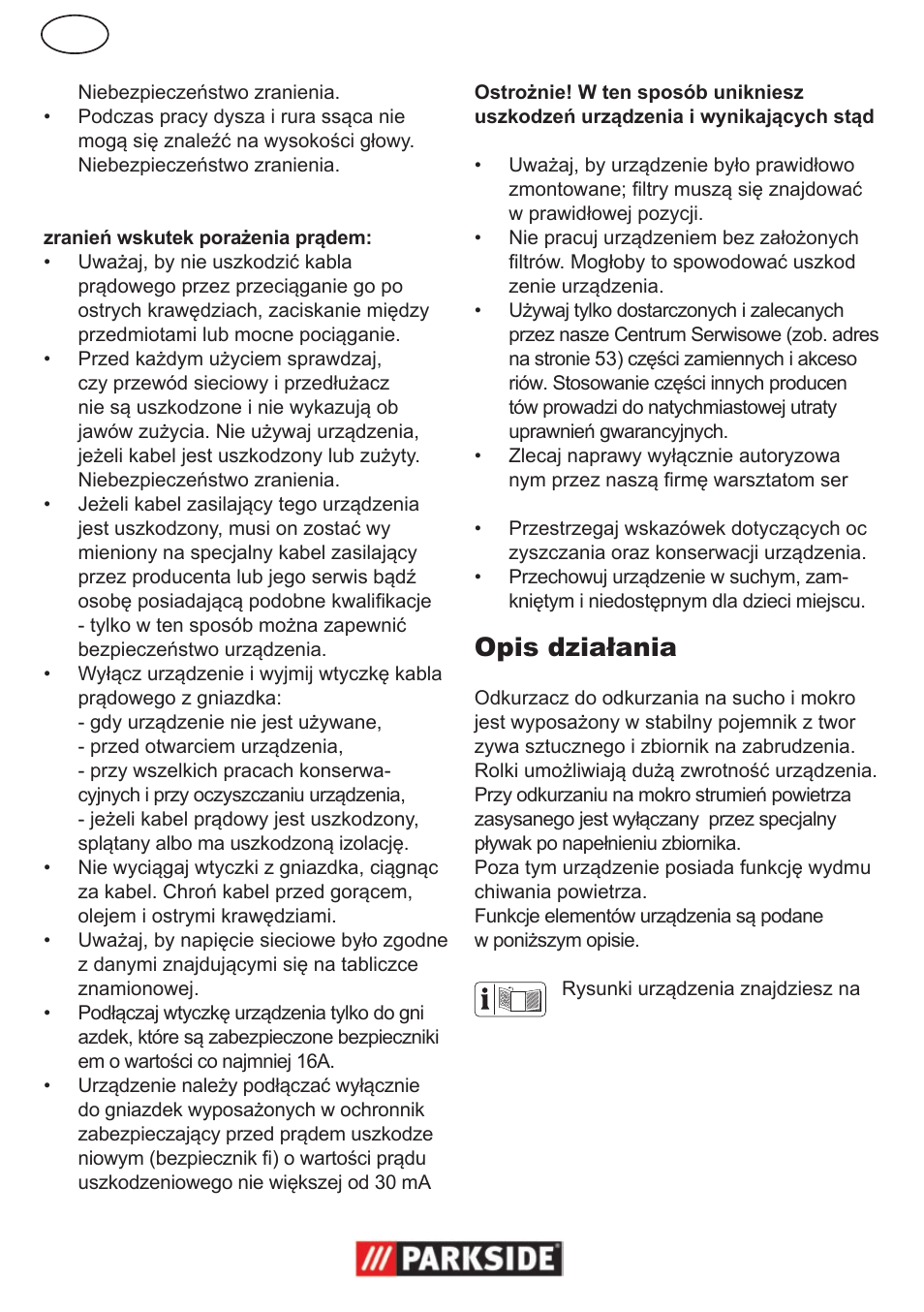Opis działania | Parkside PNTS 1300 User Manual | Page 12 / 54