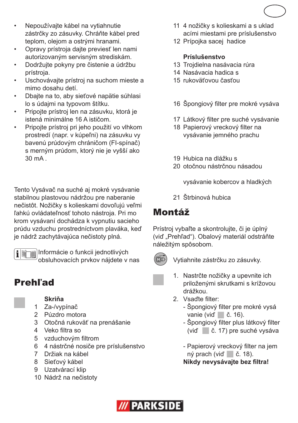Popis funkcie, Prehľad, Montáž | Parkside PNTS 1300 User Manual | Page 35 / 54