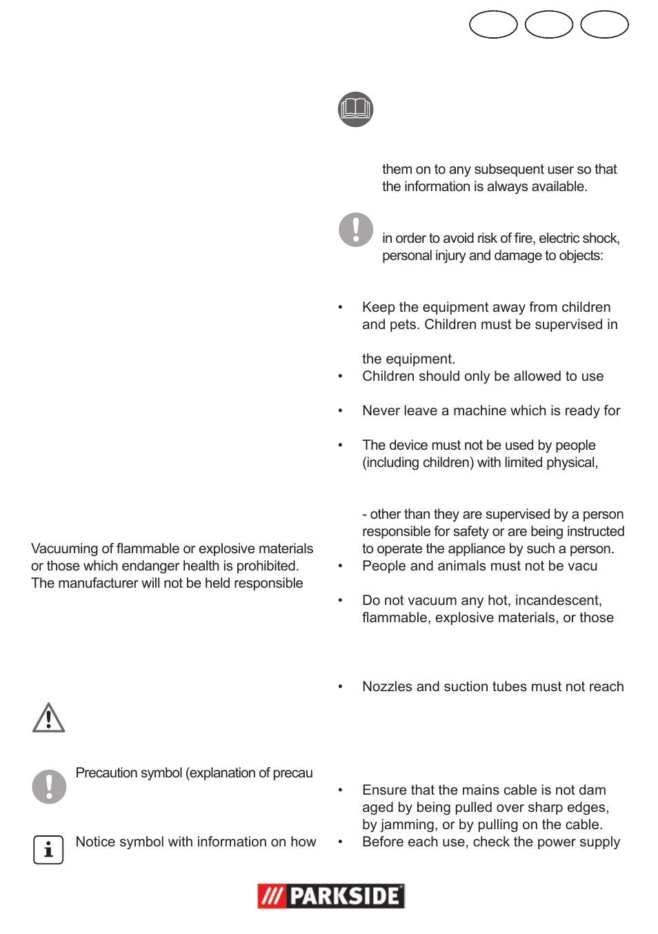 Cy ie gb, Application, Symbols used in the instructions | Safety information | Parkside PNTS 1300 User Manual | Page 5 / 54