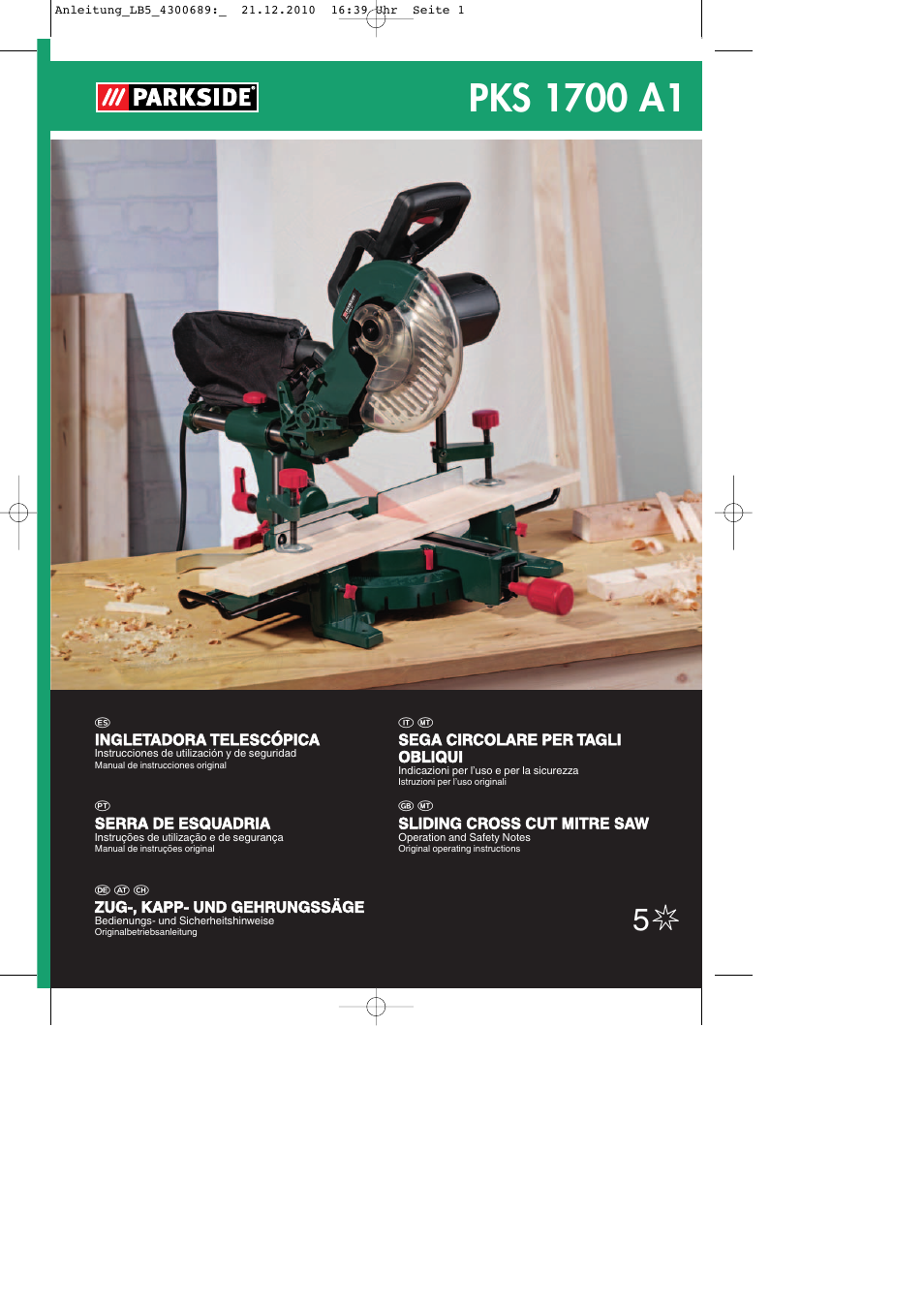 Parkside PKS 1700 A1 User Manual | 92 pages