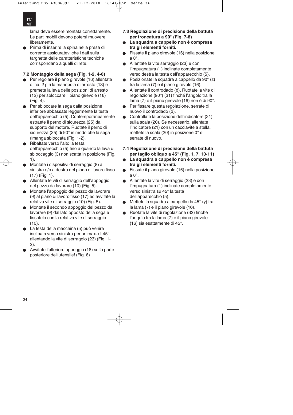 Parkside PKS 1700 A1 User Manual | Page 34 / 92