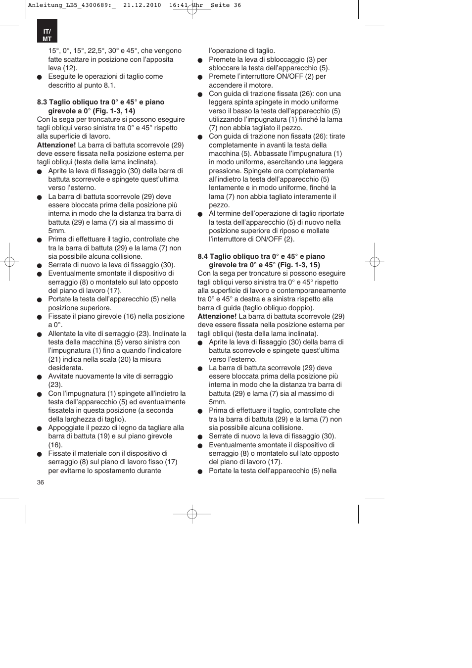 Parkside PKS 1700 A1 User Manual | Page 36 / 92