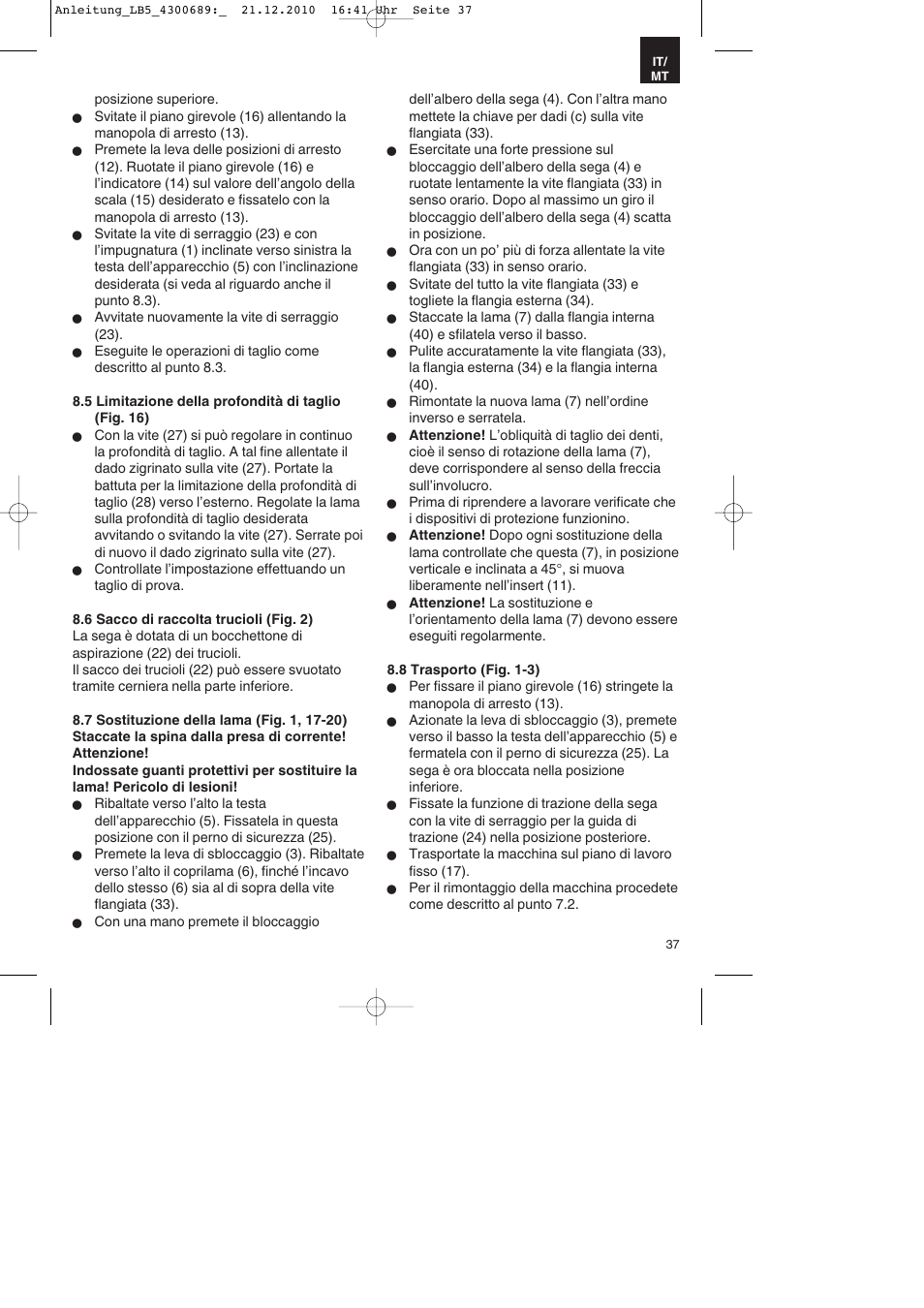 Parkside PKS 1700 A1 User Manual | Page 37 / 92