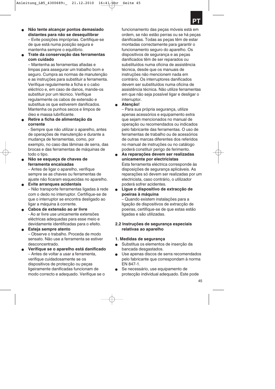 Parkside PKS 1700 A1 User Manual | Page 45 / 92