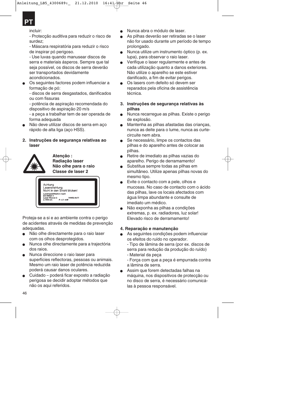 Parkside PKS 1700 A1 User Manual | Page 46 / 92