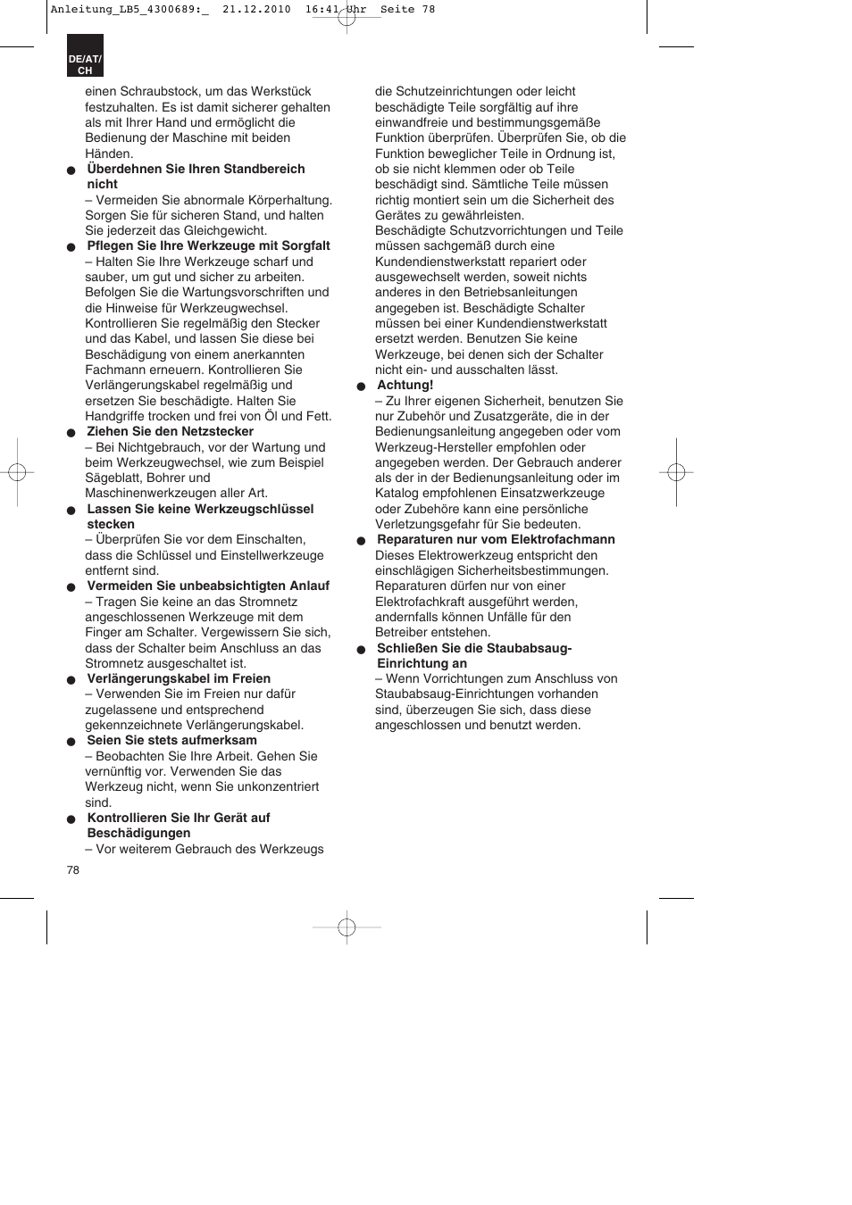 Parkside PKS 1700 A1 User Manual | Page 78 / 92