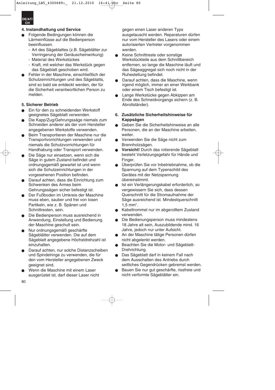 Parkside PKS 1700 A1 User Manual | Page 80 / 92