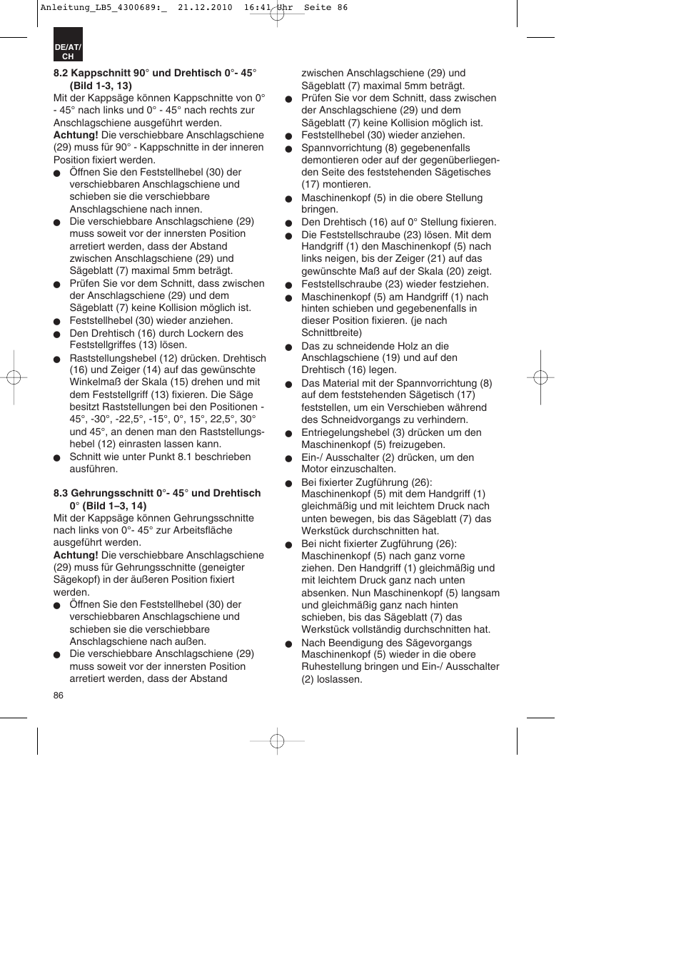 Parkside PKS 1700 A1 User Manual | Page 86 / 92