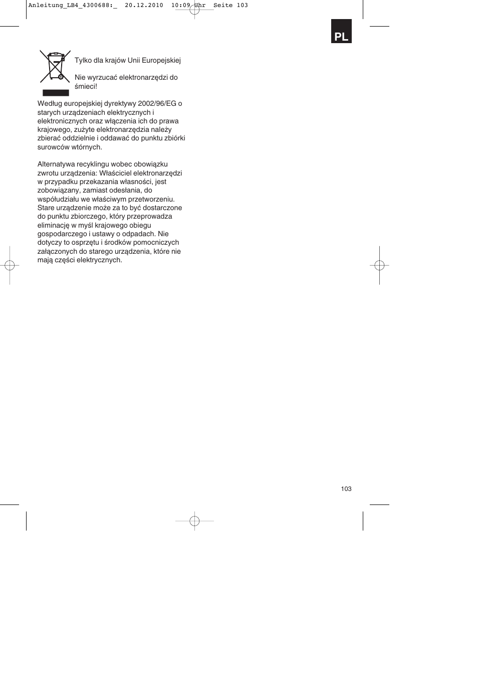 Parkside PKS 1700 A1 User Manual | Page 103 / 124