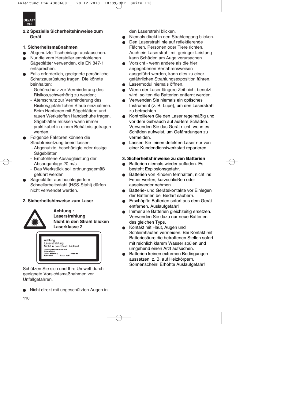 Parkside PKS 1700 A1 User Manual | Page 110 / 124