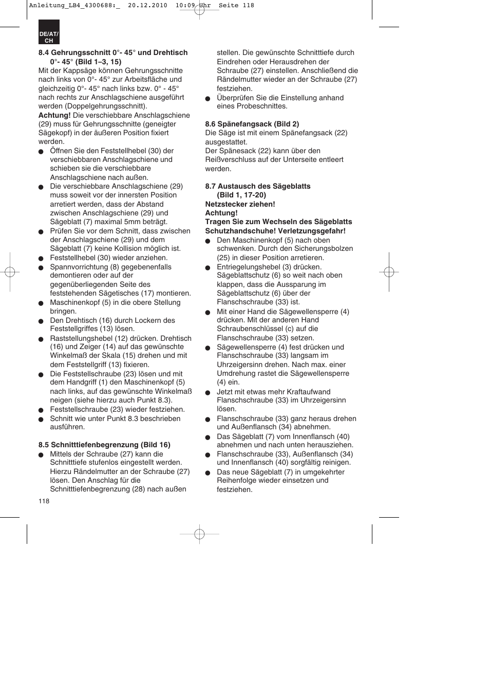 Parkside PKS 1700 A1 User Manual | Page 118 / 124
