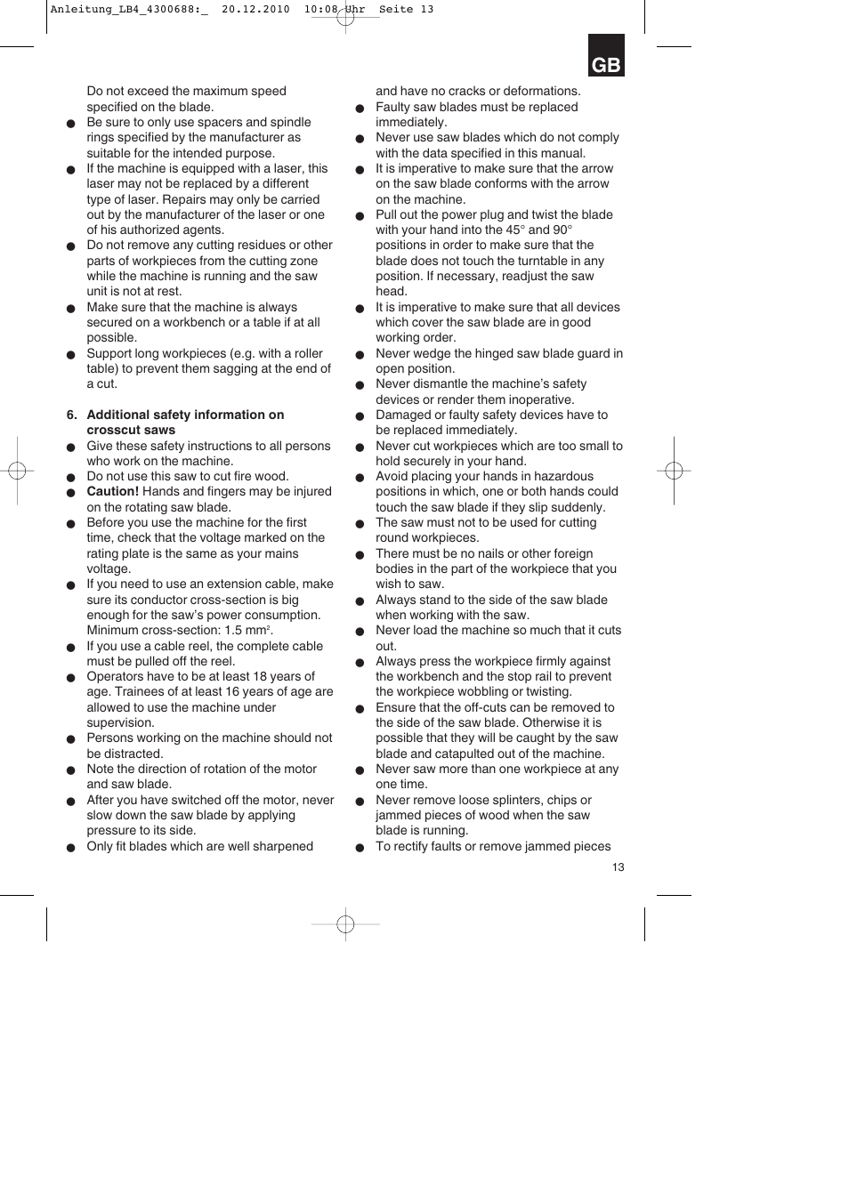 Parkside PKS 1700 A1 User Manual | Page 13 / 124