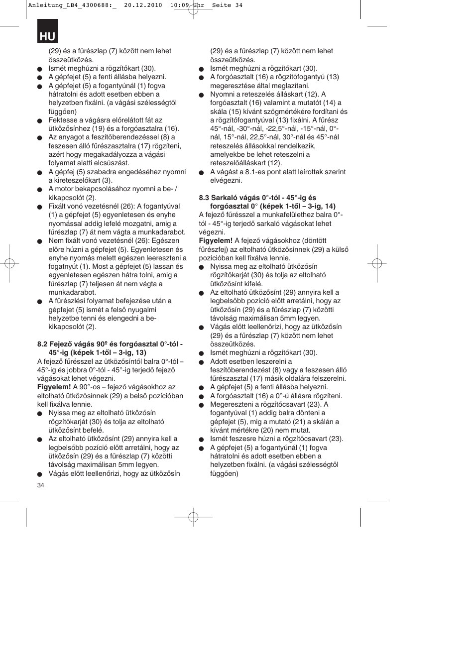 Parkside PKS 1700 A1 User Manual | Page 34 / 124