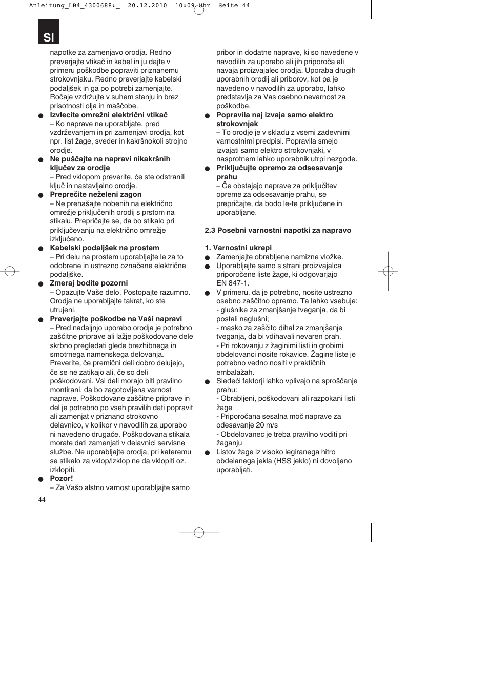 Parkside PKS 1700 A1 User Manual | Page 44 / 124