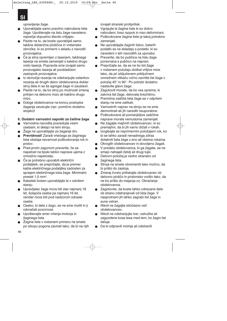 Parkside PKS 1700 A1 User Manual | Page 46 / 124