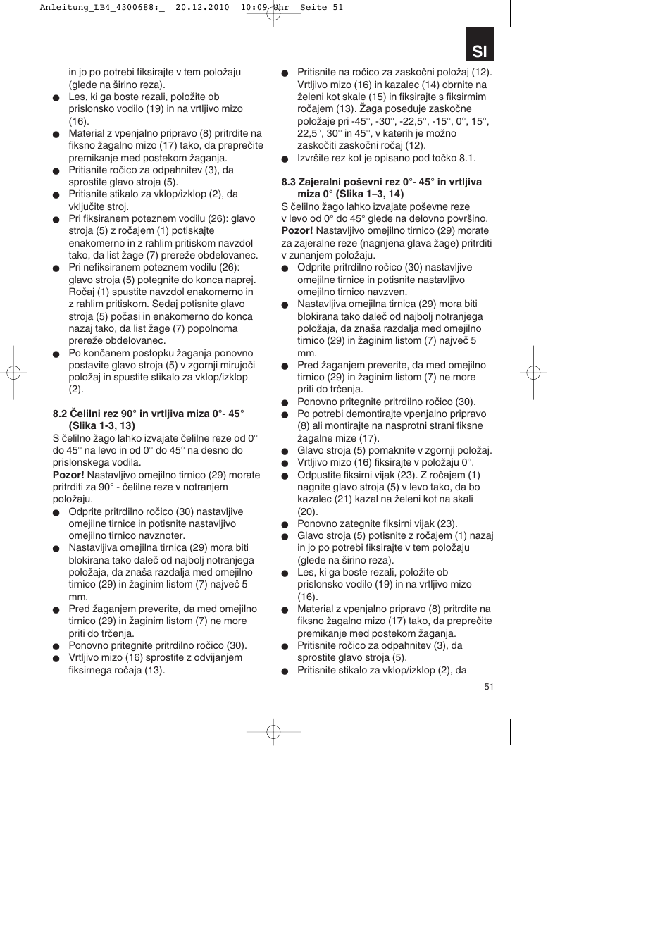 Parkside PKS 1700 A1 User Manual | Page 51 / 124
