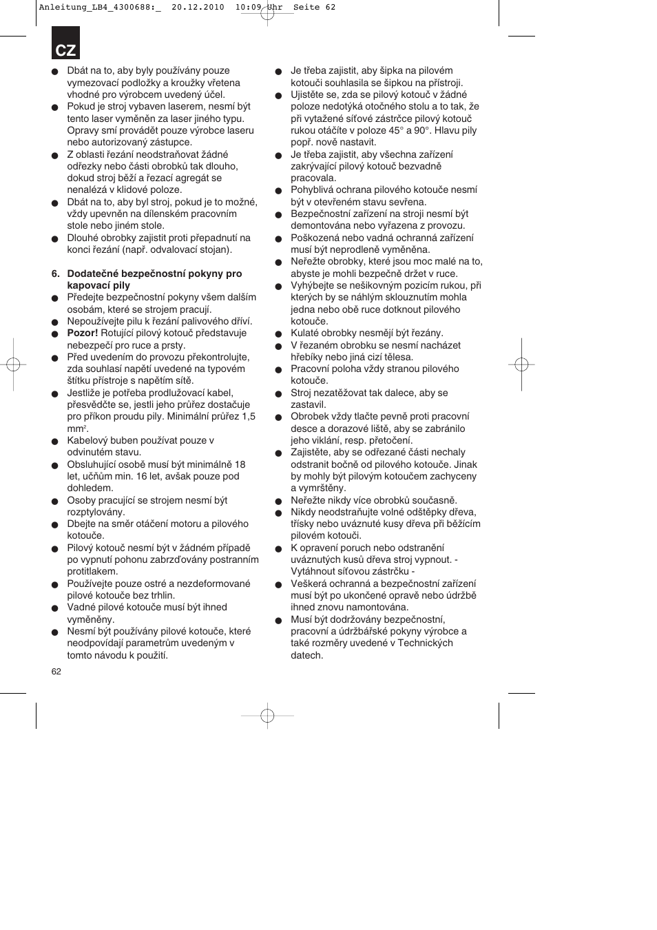 Parkside PKS 1700 A1 User Manual | Page 62 / 124