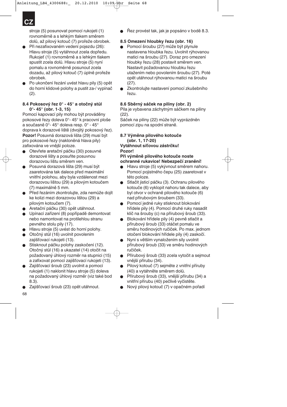 Parkside PKS 1700 A1 User Manual | Page 68 / 124