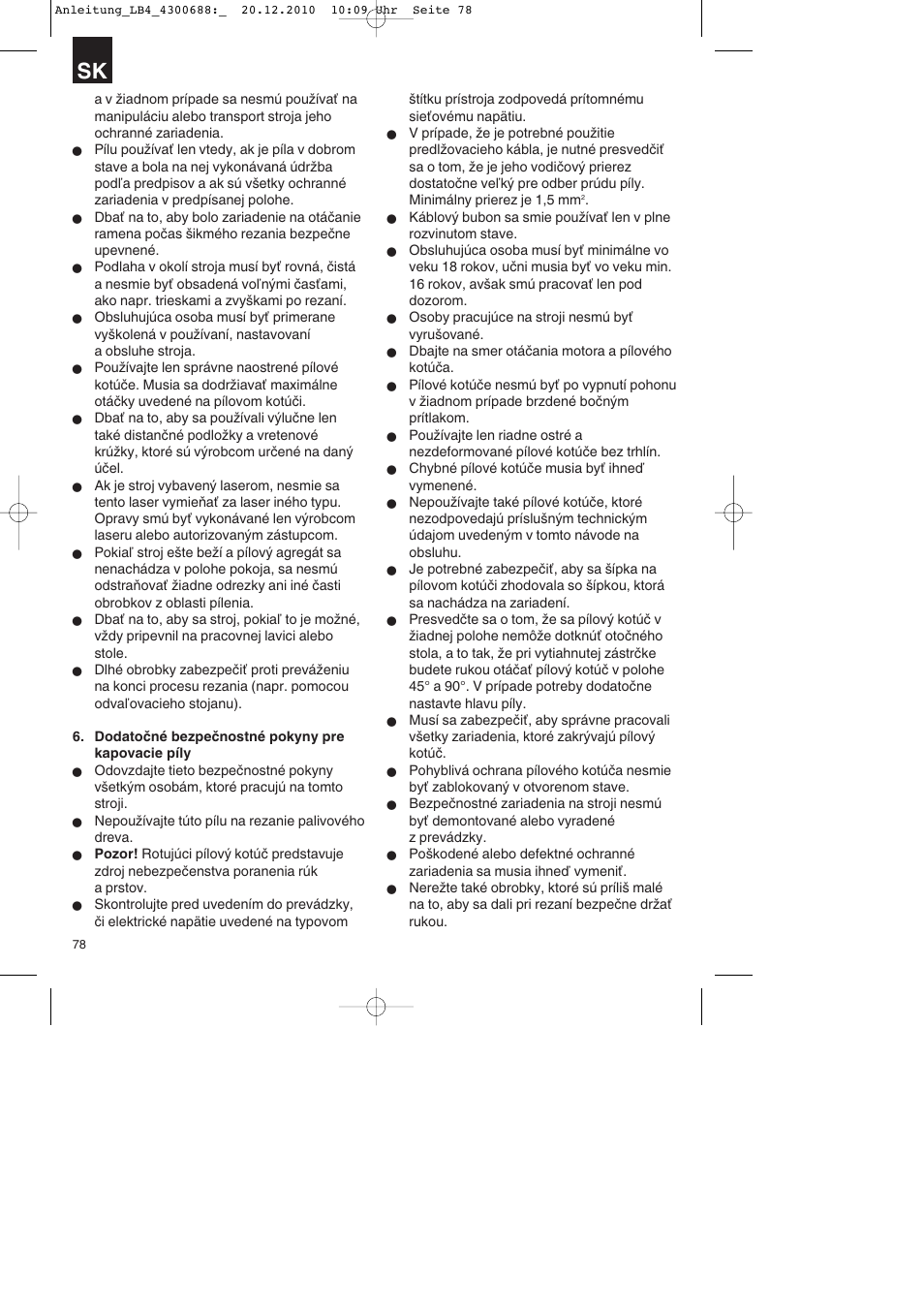 Parkside PKS 1700 A1 User Manual | Page 78 / 124
