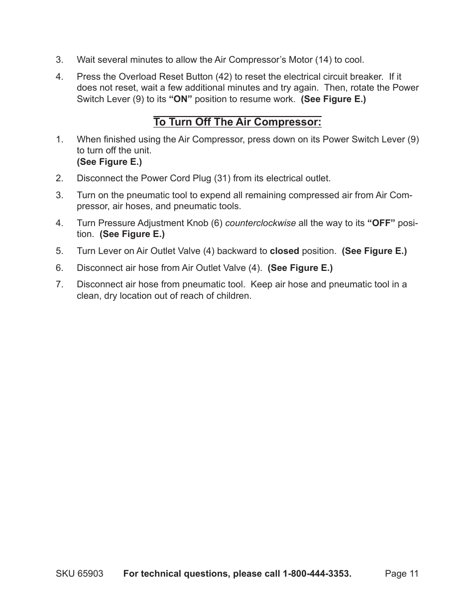 Harbor Freight Tools Model 65903 User Manual | Page 11 / 17