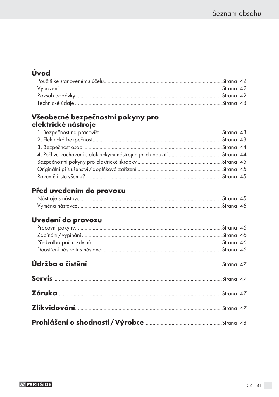Parkside PES 200 B1 User Manual | Page 41 / 65