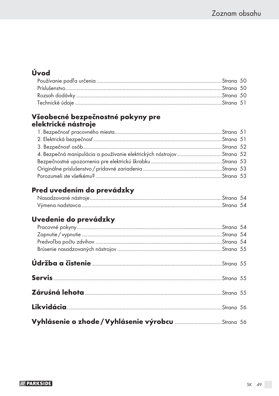 Parkside PES 200 B1 User Manual | Page 49 / 65