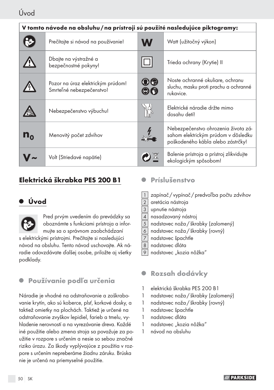 Úvod | Parkside PES 200 B1 User Manual | Page 50 / 65