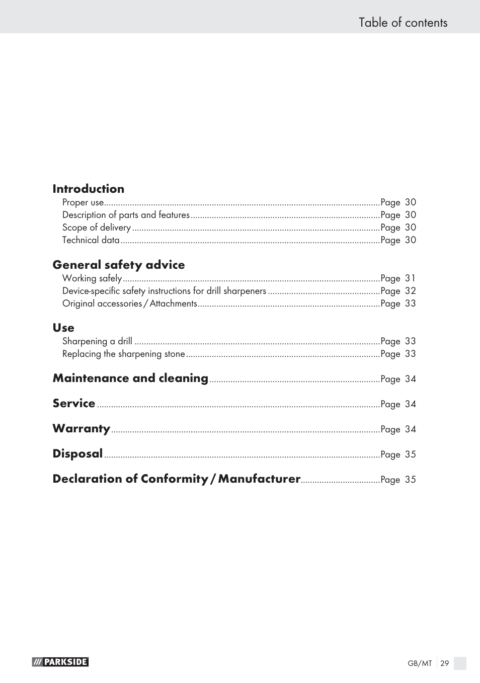 Parkside PBSG 55 A1 User Manual | Page 29 / 45