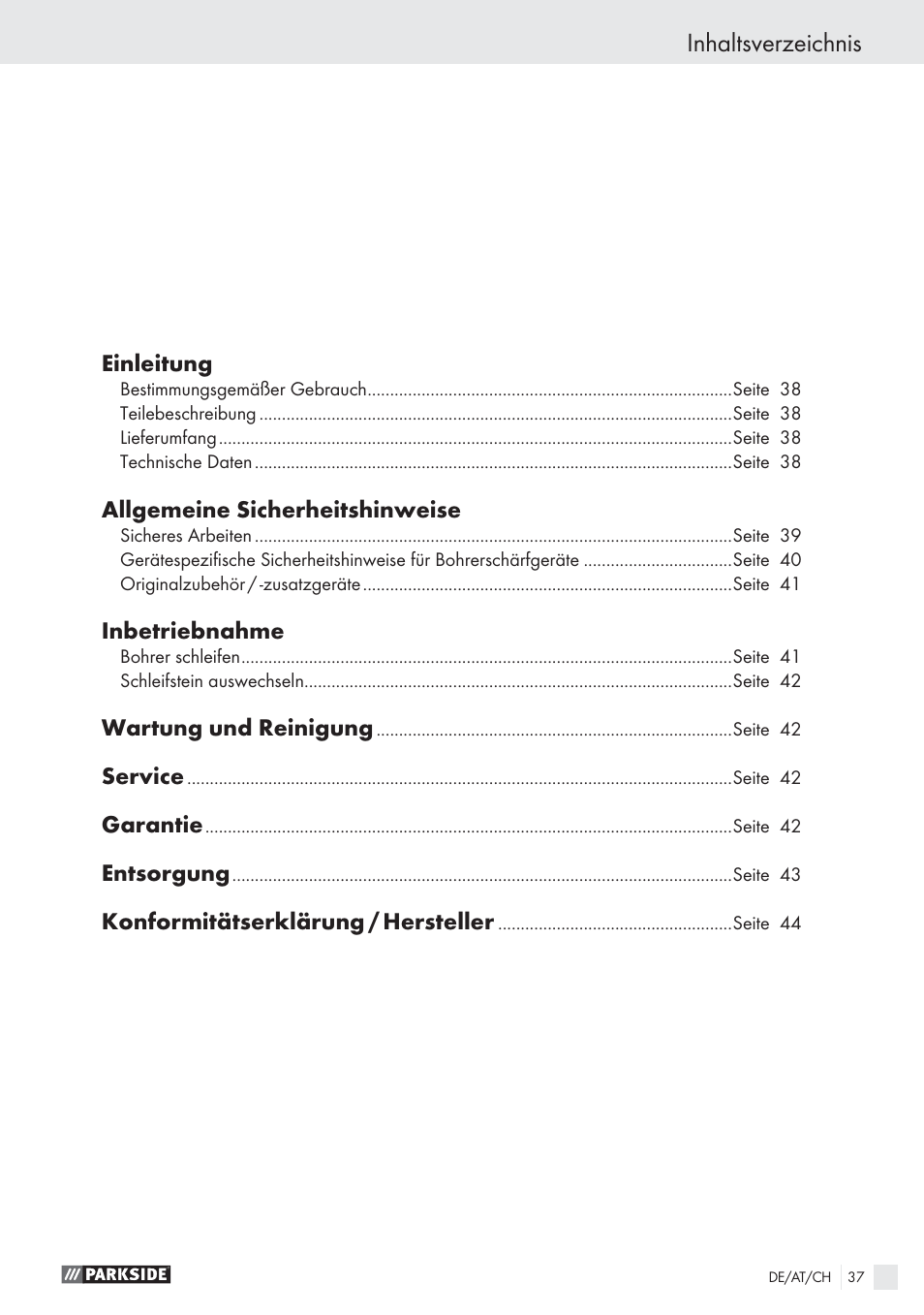 Parkside PBSG 55 A1 User Manual | Page 37 / 45