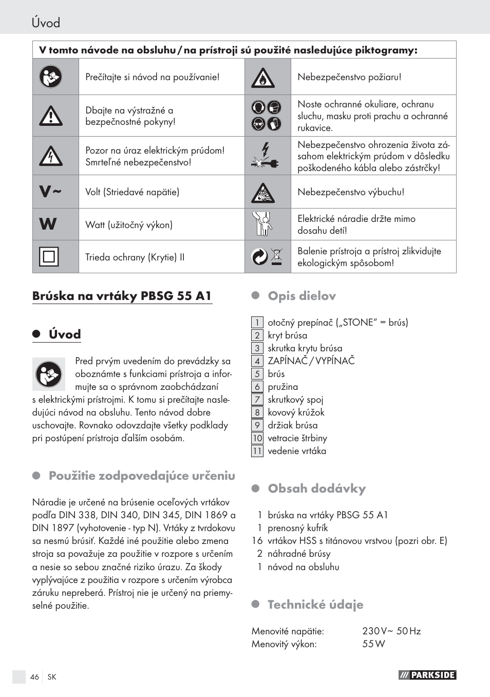 Parkside PBSG 55 A1 User Manual | Page 46 / 61
