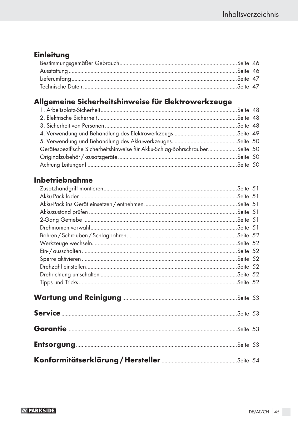 Parkside PSBS 24 A1 User Manual | Page 45 / 55