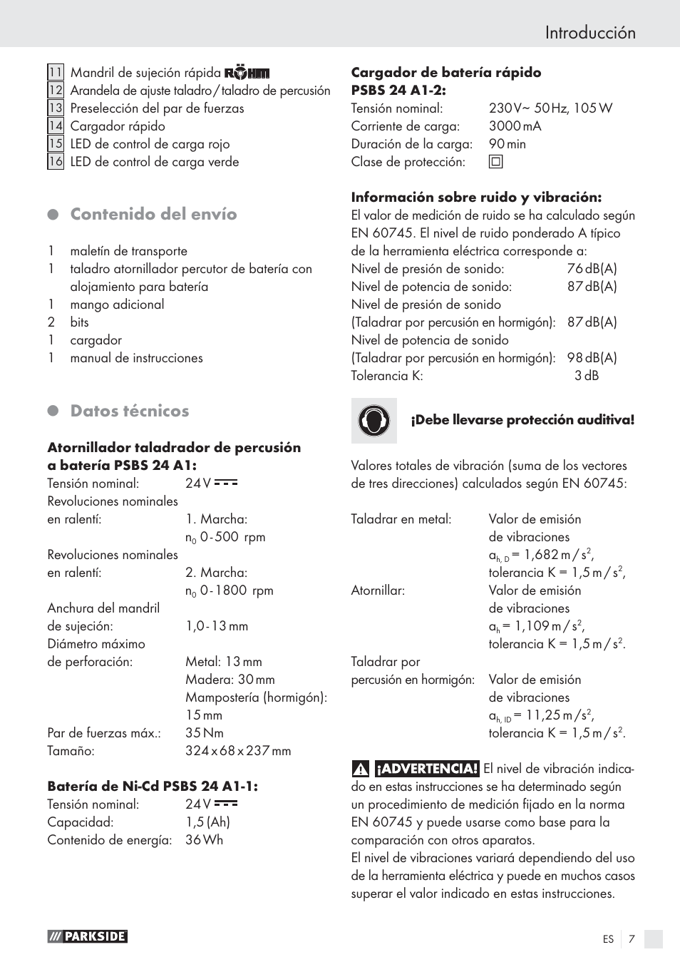 Parkside PSBS 24 A1 User Manual | Page 7 / 55