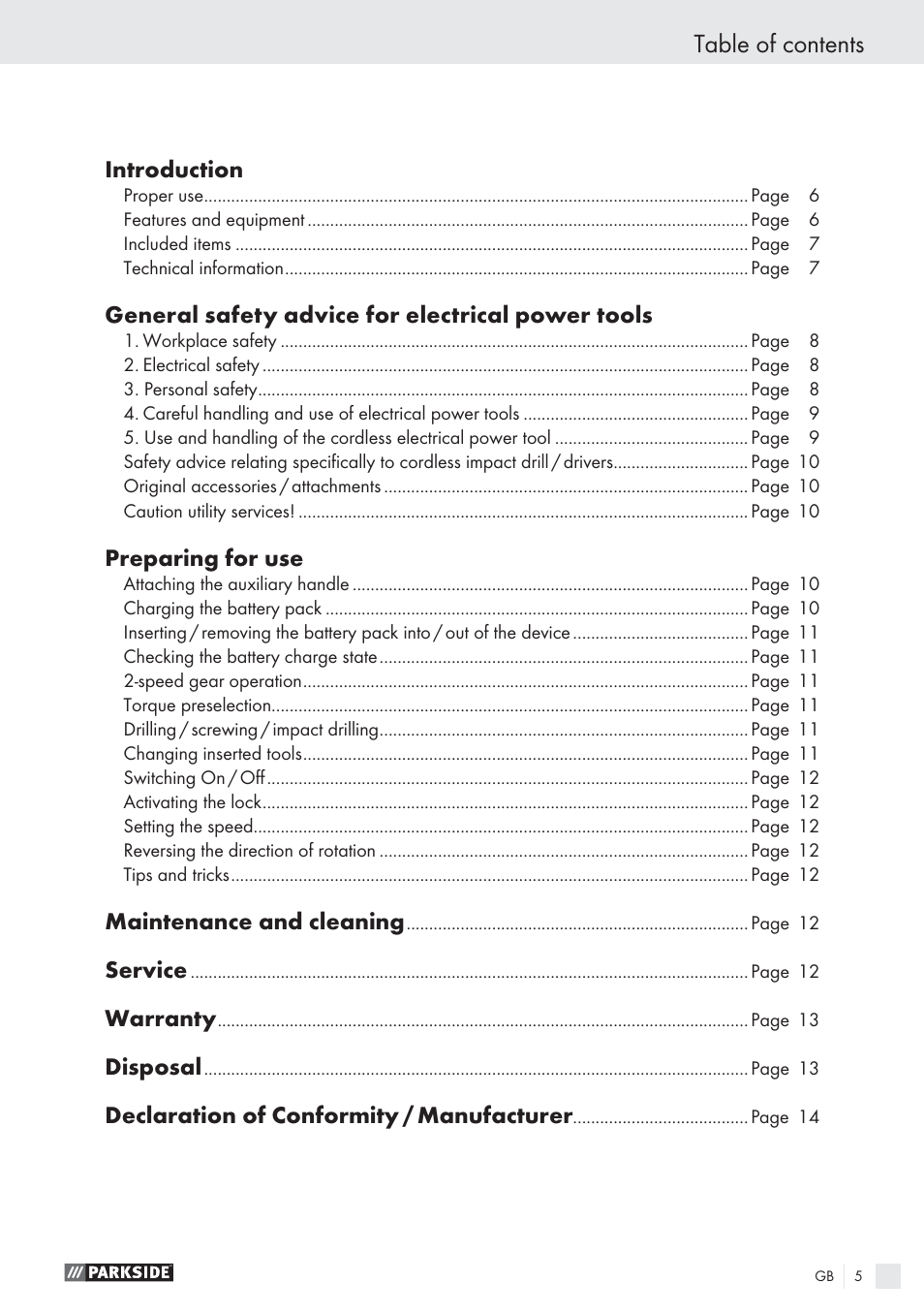 Parkside PSBS 24 A1 User Manual | Page 5 / 79