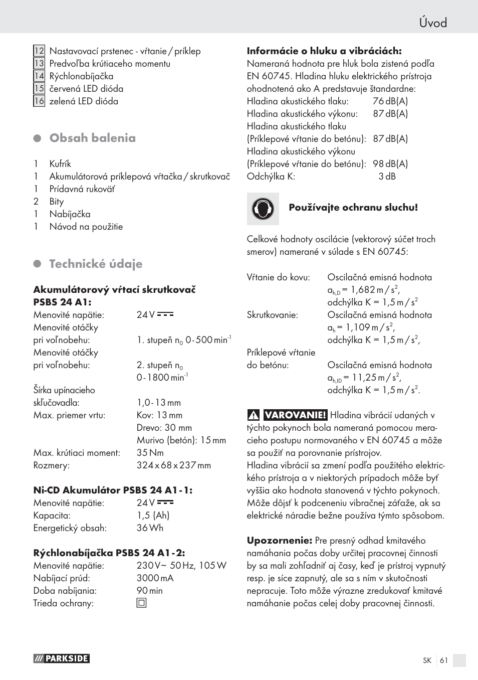 Parkside PSBS 24 A1 User Manual | Page 61 / 79