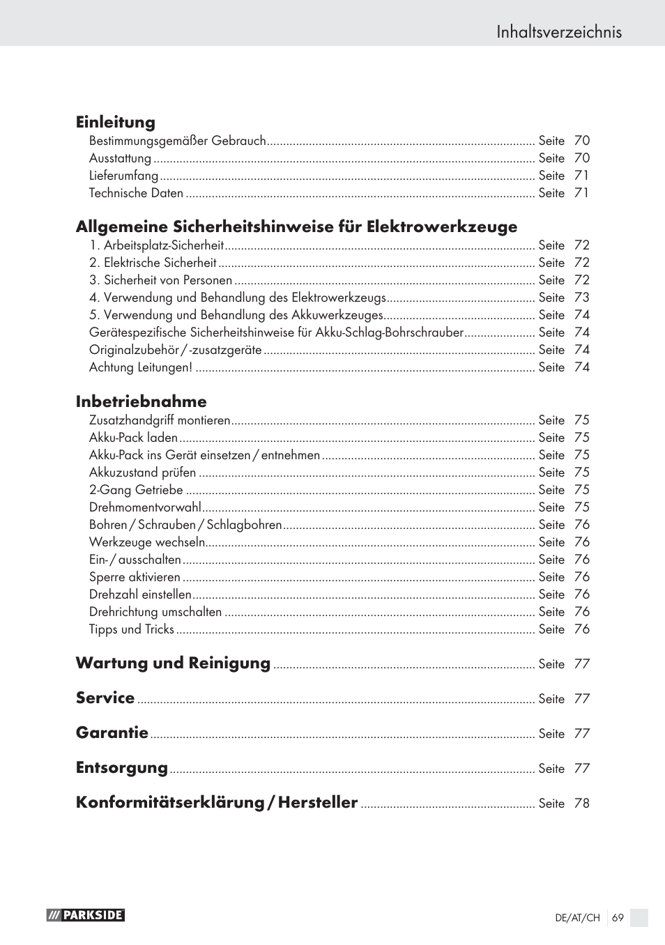 Parkside PSBS 24 A1 User Manual | Page 69 / 79