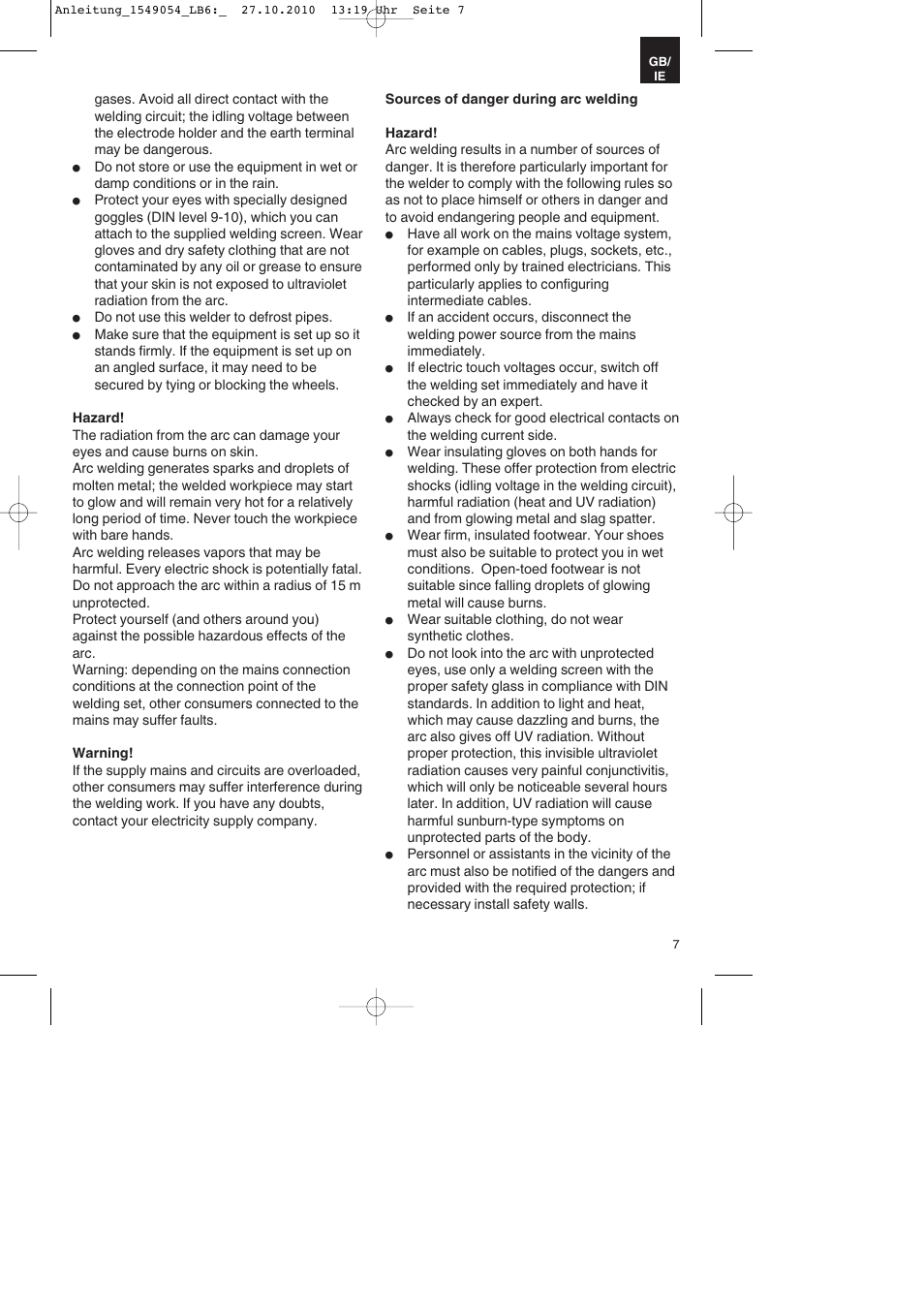 Parkside PESG 120 A1 User Manual | Page 7 / 16