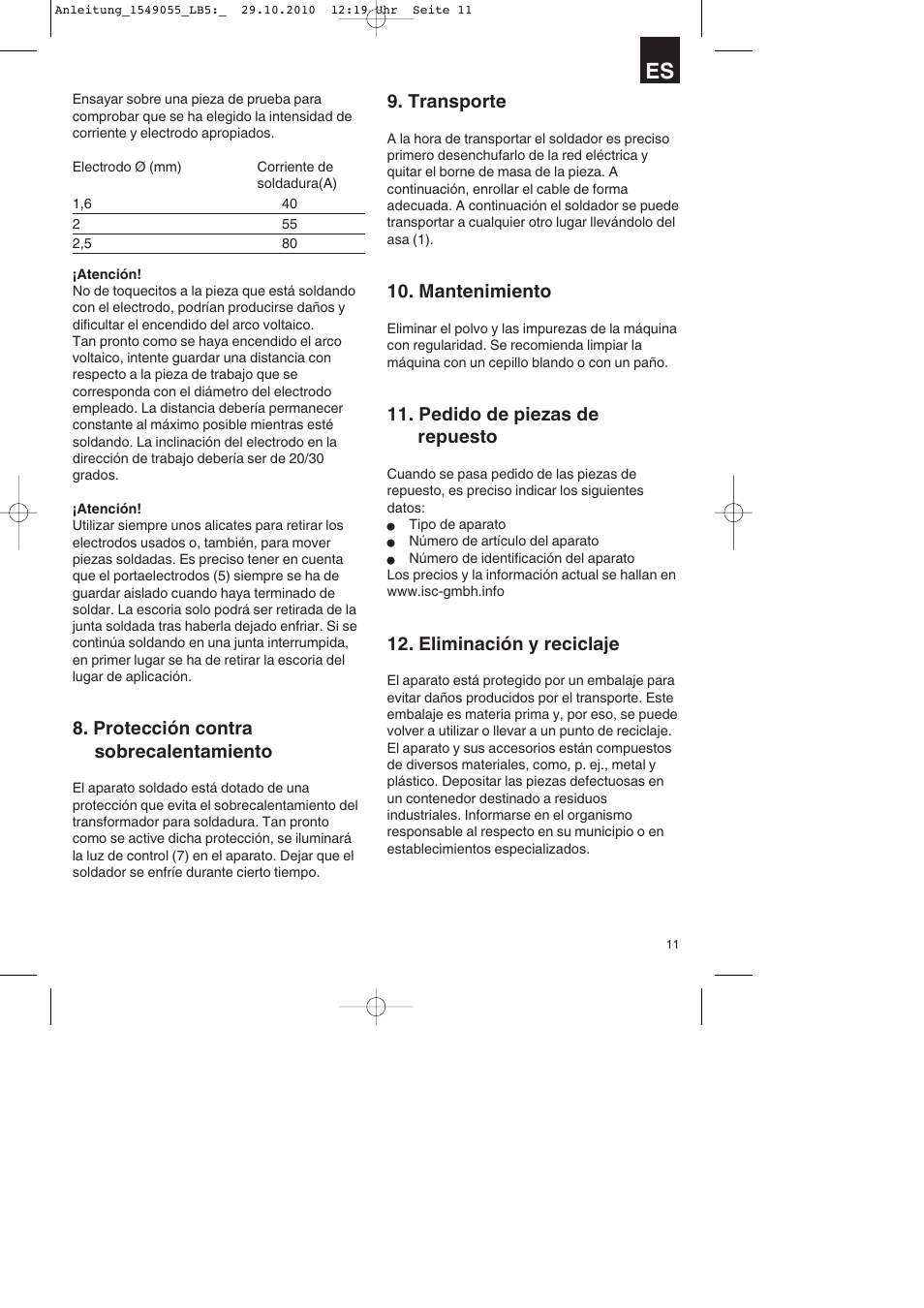 Parkside PESG 120 A1 User Manual | Page 11 / 60