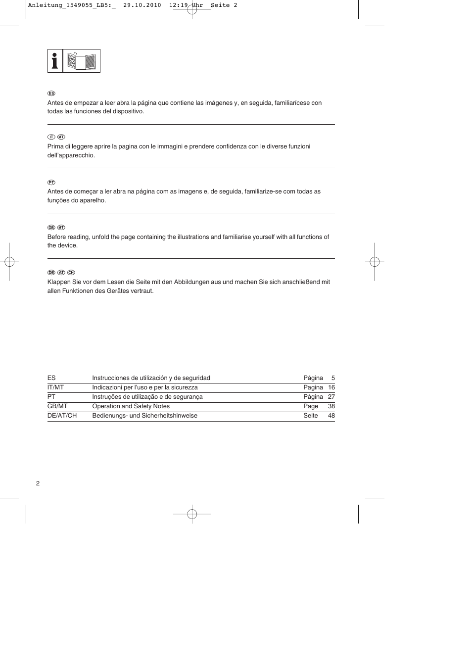 Parkside PESG 120 A1 User Manual | Page 2 / 60