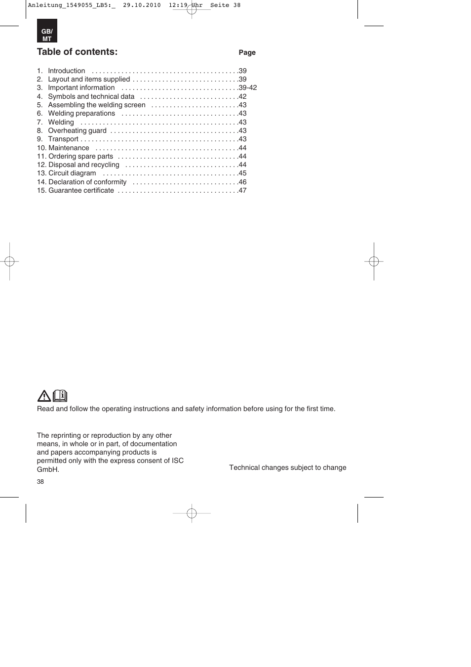 Parkside PESG 120 A1 User Manual | Page 38 / 60