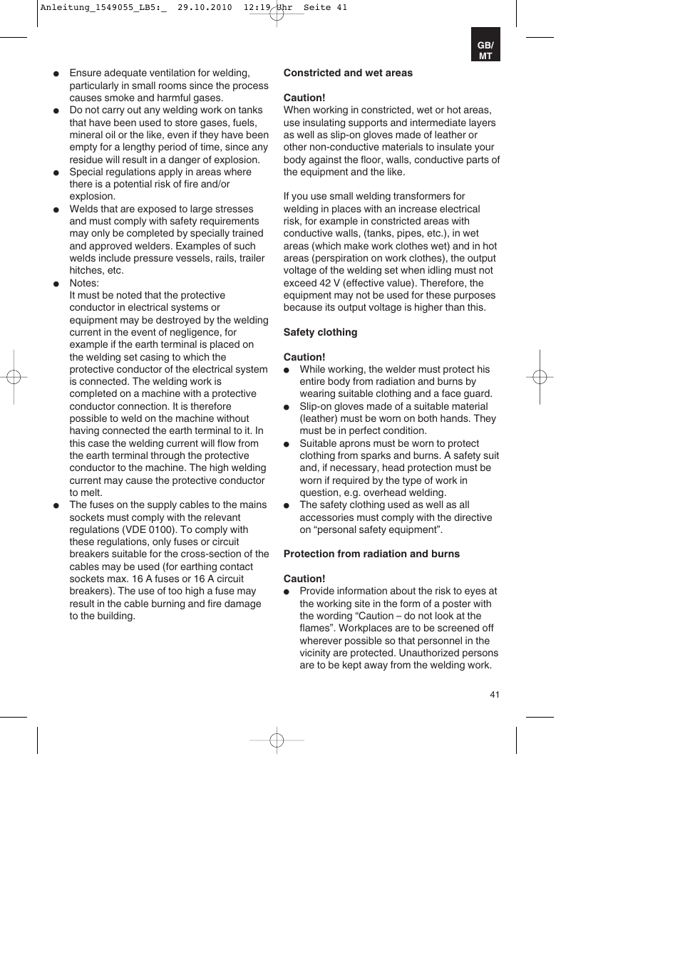 Parkside PESG 120 A1 User Manual | Page 41 / 60