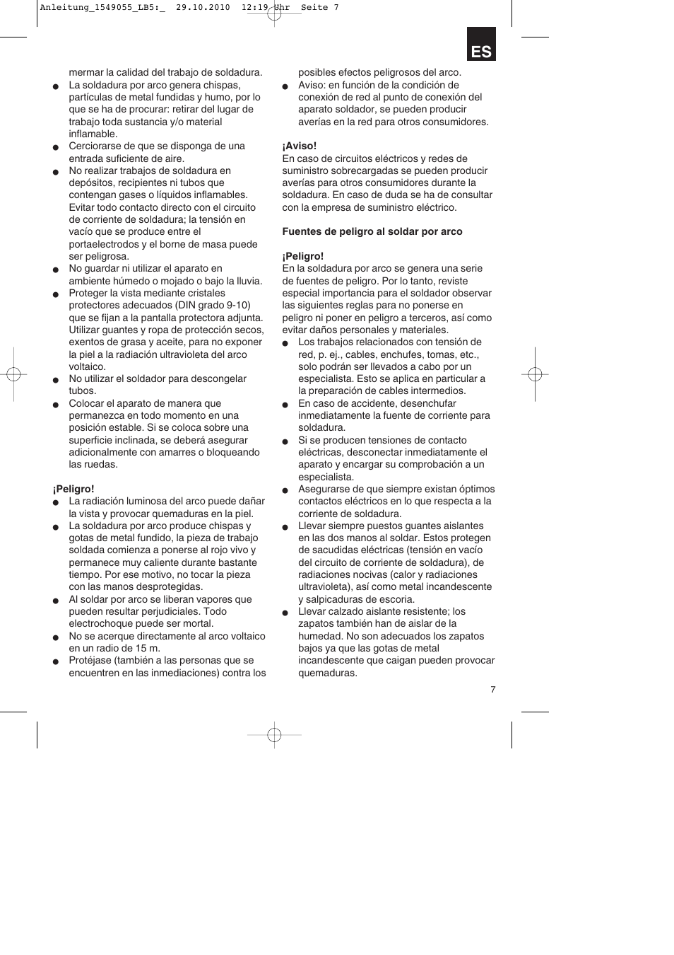 Parkside PESG 120 A1 User Manual | Page 7 / 60
