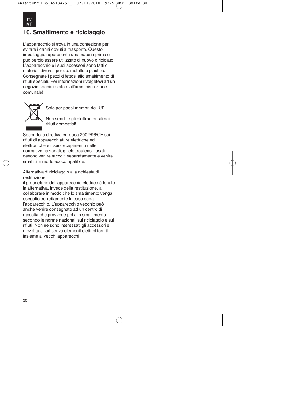 Smaltimento e riciclaggio | Parkside PASS 3.6 A1 User Manual | Page 30 / 76