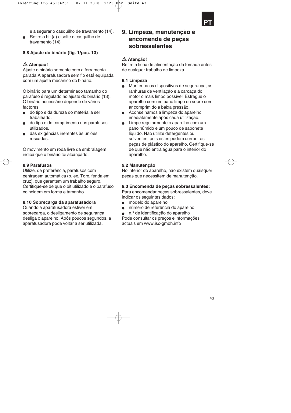 Parkside PASS 3.6 A1 User Manual | Page 43 / 76